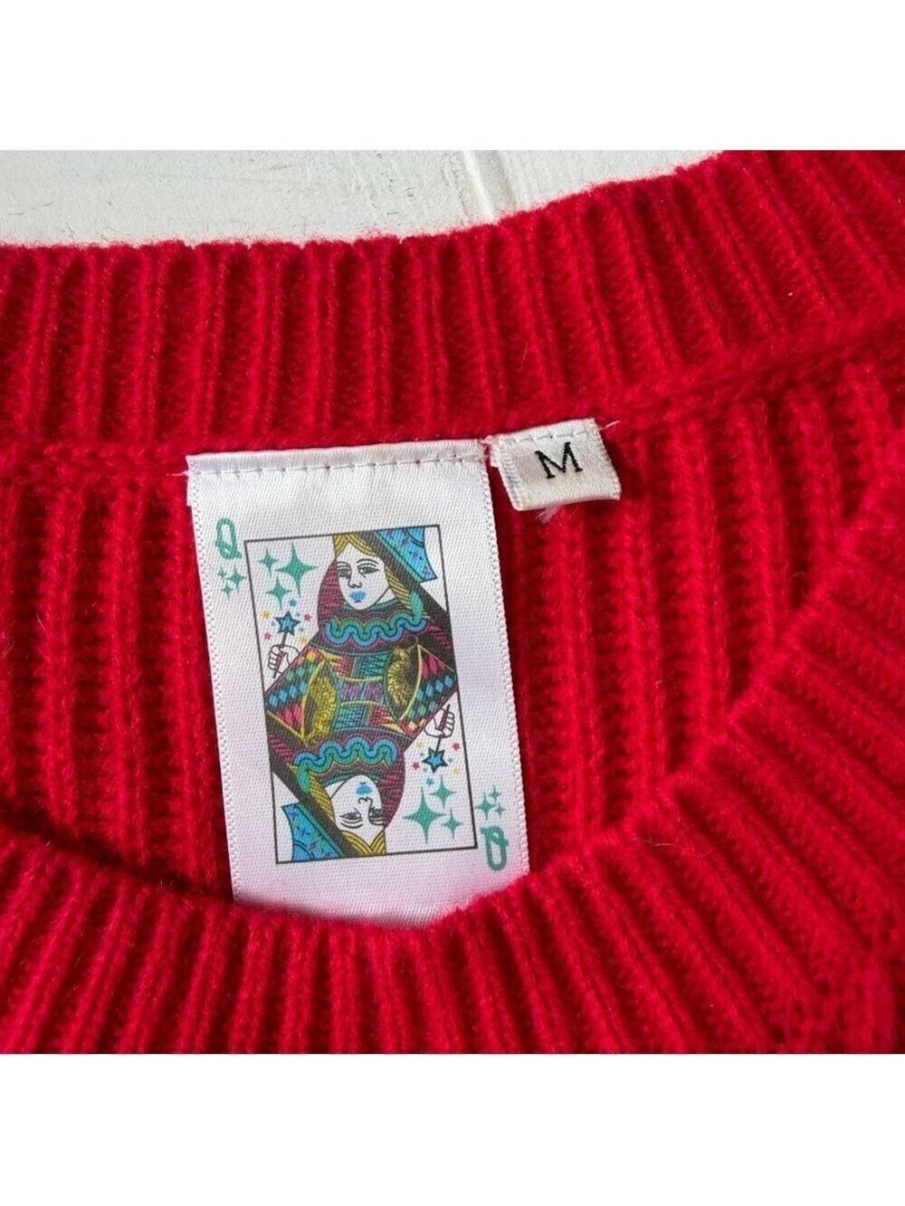 Queen of Sparkles Fight! Win! Sweater Dress Red White Christmas Size M - Picture 6 of 9